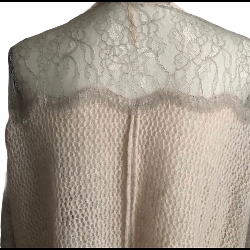 Free People Knit & Lace Cream Oversized Sweater  S - Picture 4 of 9
